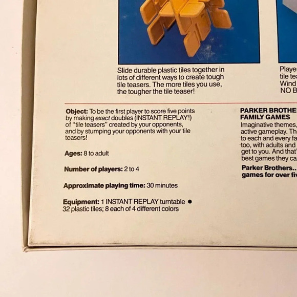 Vintage 1987 Instant Replay A Spinning Double Trouble Challenge Game Parker Bros - Picture 6 of 15